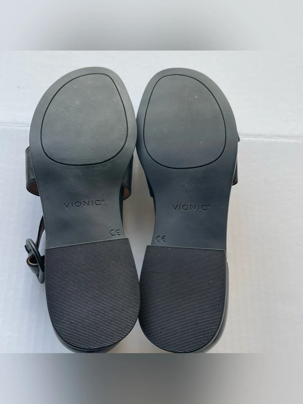 Vionic Pacifica Leather Strappy Sandals Black Orthotic Wide Women’s 11W